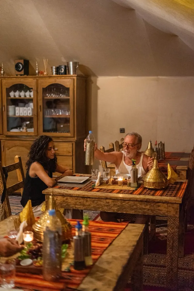 Tagine dinner served at the desert camp restaurant